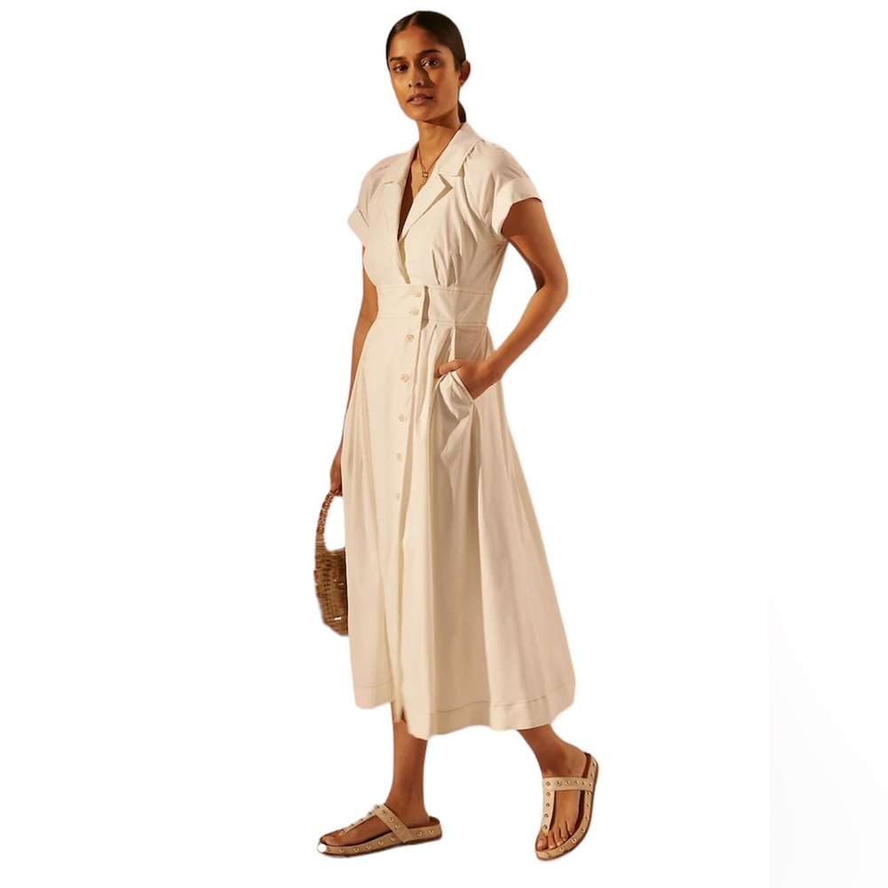 Maeve poplin midi shirtdress Anyhropologie